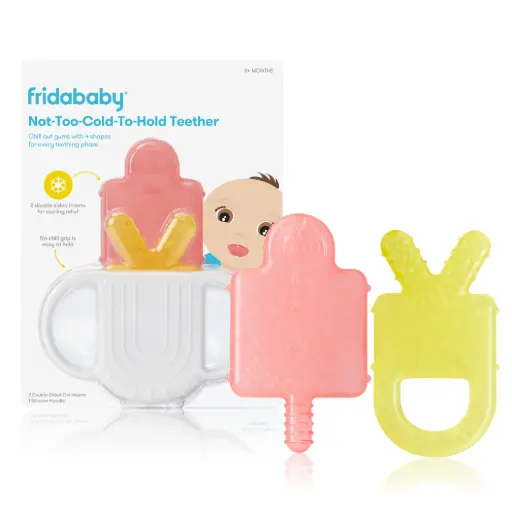 Frida Baby Juguetes de Dentición de Silicona, Mordedor 4-en-1 para Bebés y Lactantes, Alivio para la Dentición de 0-18 Meses, Libre de BPA